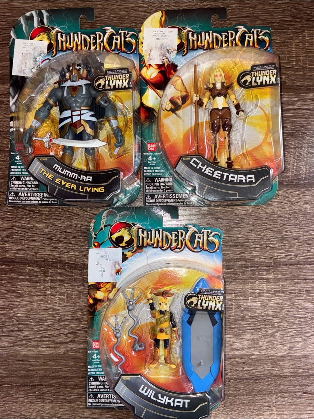 3-2011 ThunderCats Action Figure -Mumm-Ra,Cheetara, Wilykat-Bandai